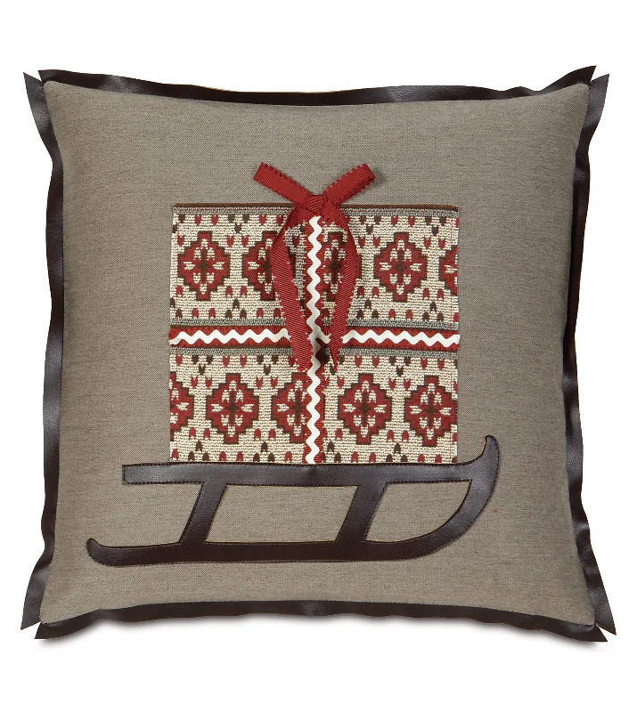 Nordic Holidays Santa's Sleigh Lumbar Pillow Cover 20x20