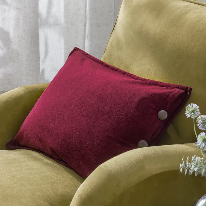 Effron Washed Velvet Cushion Cherry