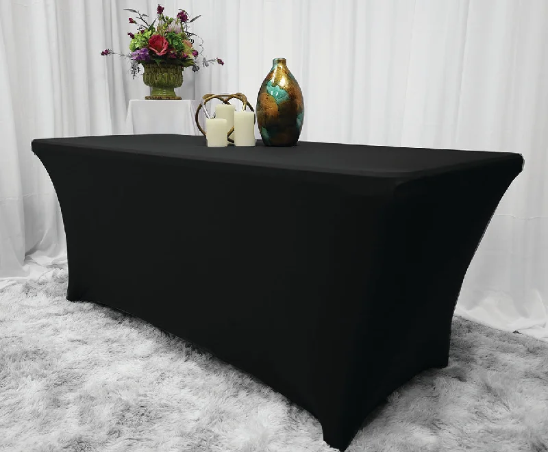 4 Ft (48"x30") Rectangular Spandex (220 GSM) Table Cover - Black (1pc)