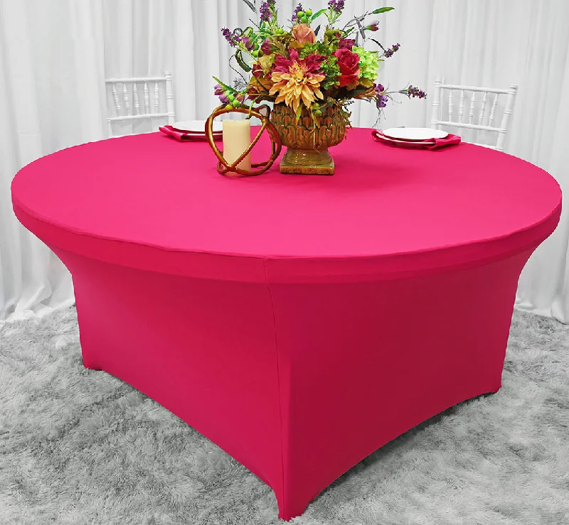 5 Ft Round Spandex (220 GSM) Table Cover - Fuchsia (1pc)