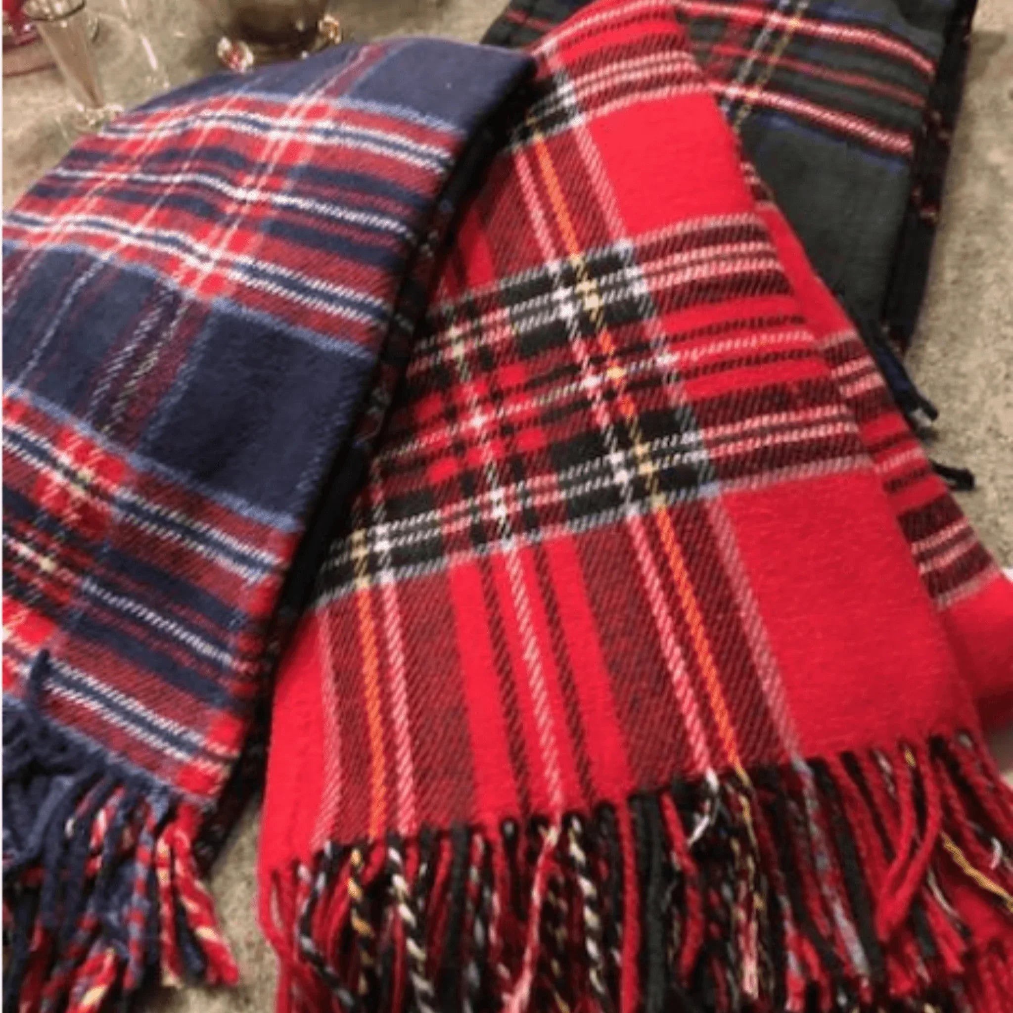 Tartan Plaid Recycled Cotton Throw - 51" x 67"- Can be Monogrammed