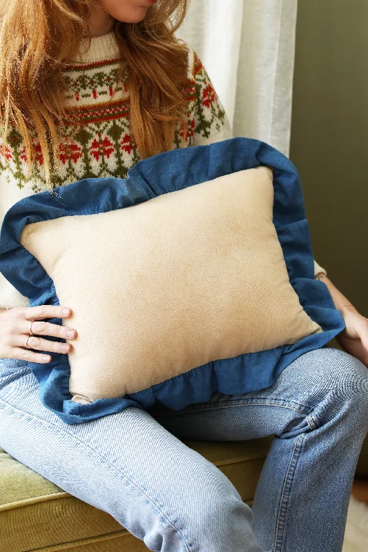 Indigo Ruffle Lumbar Pillow