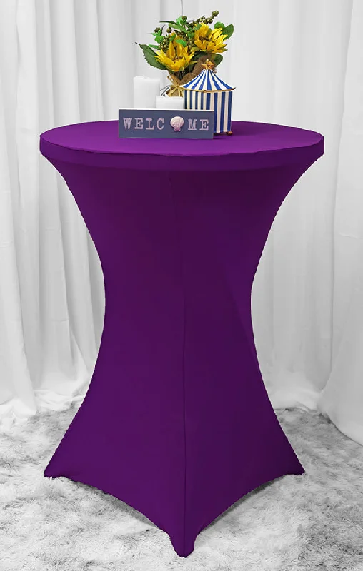 30"x42" Cocktail Spandex (220 GSM) Table Cover - Purple (1pc)