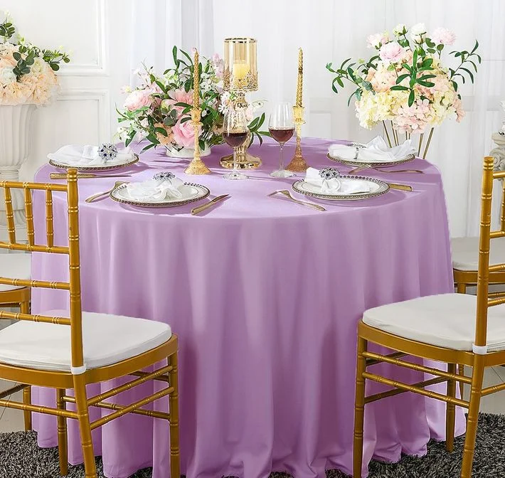 90" Seamless Round Scuba (Wrinkle-Free) (240 GSM) Tablecloth - Lilac (1pc)