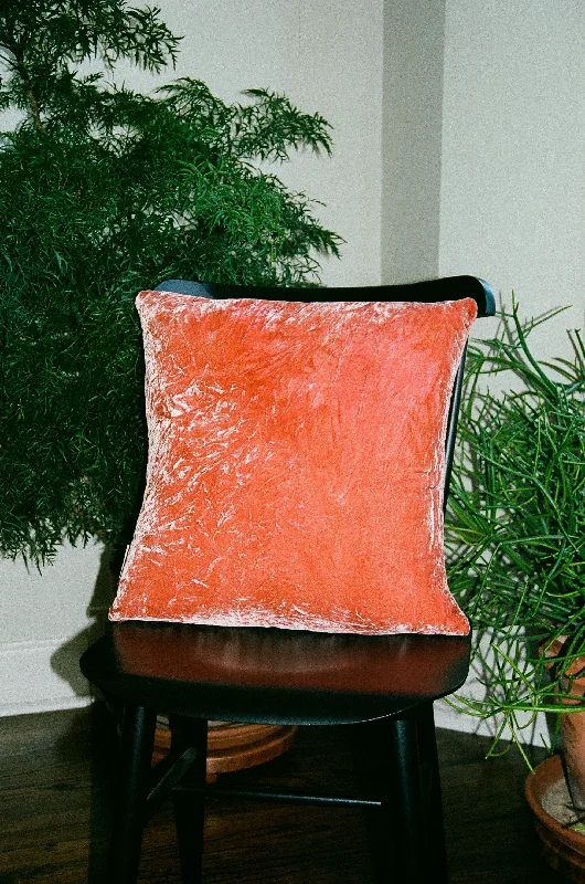 Terracotta Naturally Dyed Silk Velvet Pillow