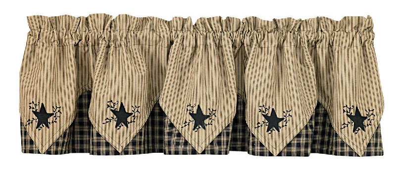 Sturbridge Black Star Valance - Point Park Designs