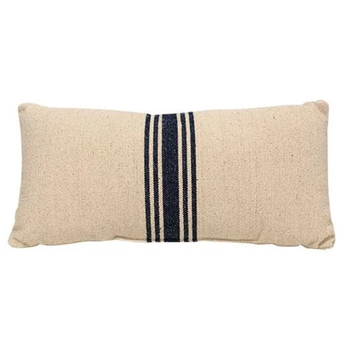 Grain Sack Cream and Navy Stripe Pillow 10x20