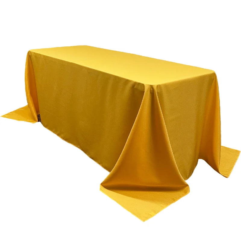 90 x 132 inch Polyester Rectangular Tablecloth Gold