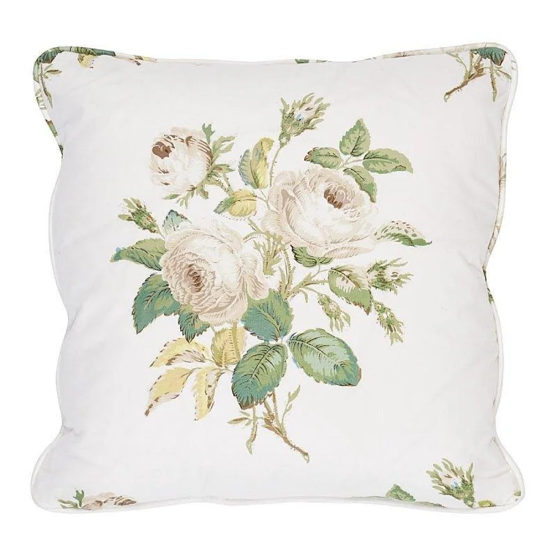 Loudon Beige Rose 14" Cotton Throw Pillow