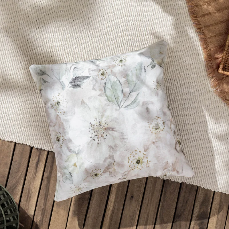 Canina White Outdoor Floral Cushion Cover