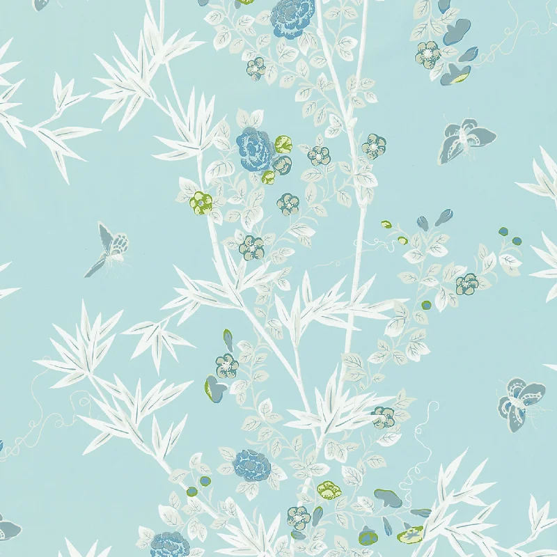 Jardin De Chine Fabric in Ciel Aqua