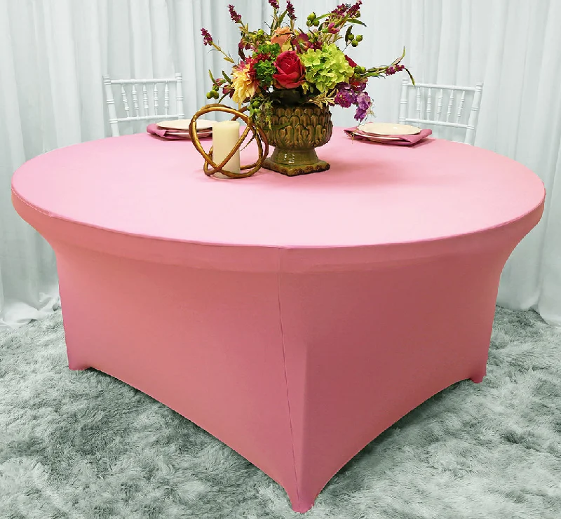 6 Ft Round Spandex (220 GSM) Table Cover - Pink (1pc)