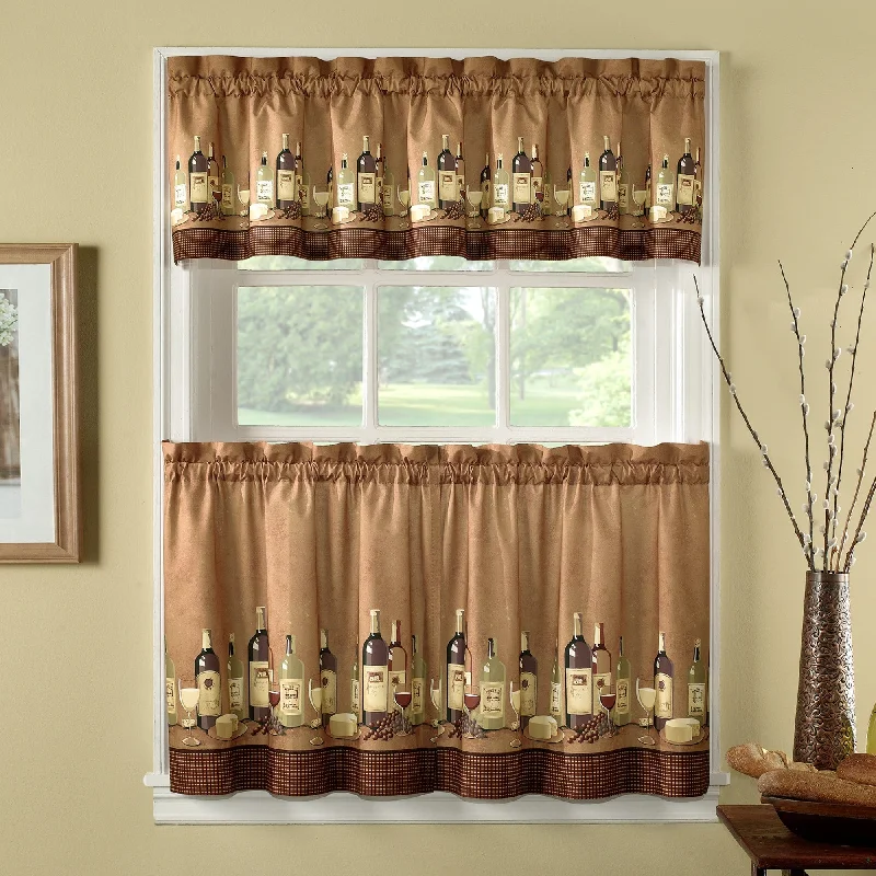 Wines 3-Piece Kitchen Curtain Tier Set