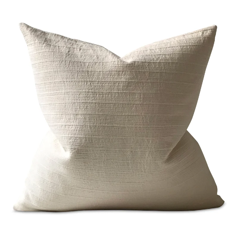 Off-White Textured Stripe Throw Pillow Cover 24x24