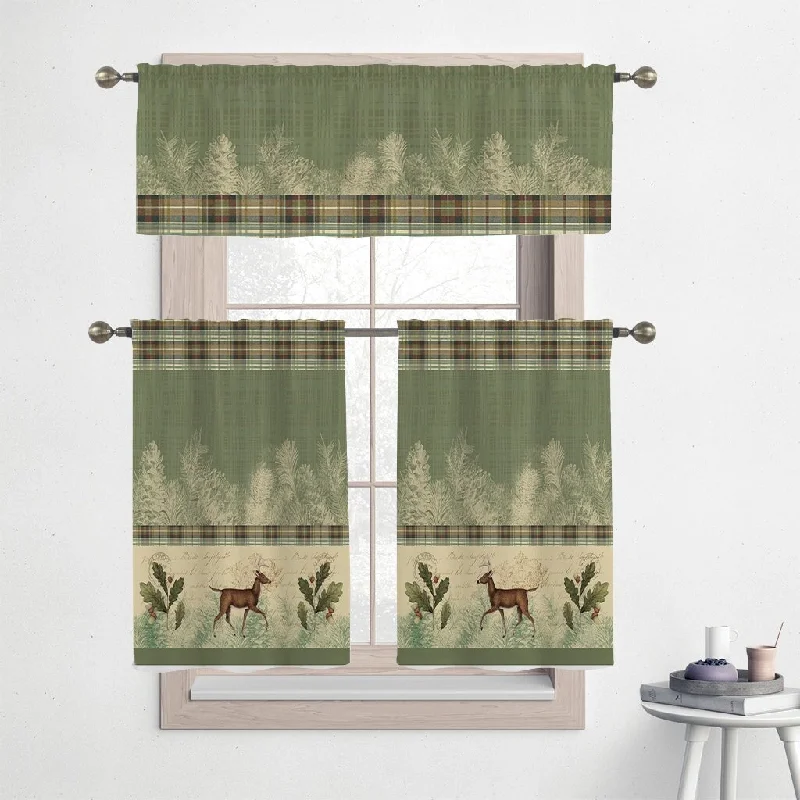 Laural Home Wild Garden 36" Kitchen Curtain Valance and Tiers Set