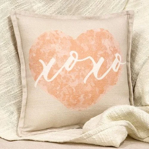 XOXO On Heart Pillow