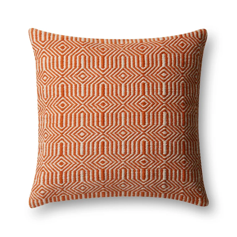 Orange & Ivory Indoor/Outdoor Pillow