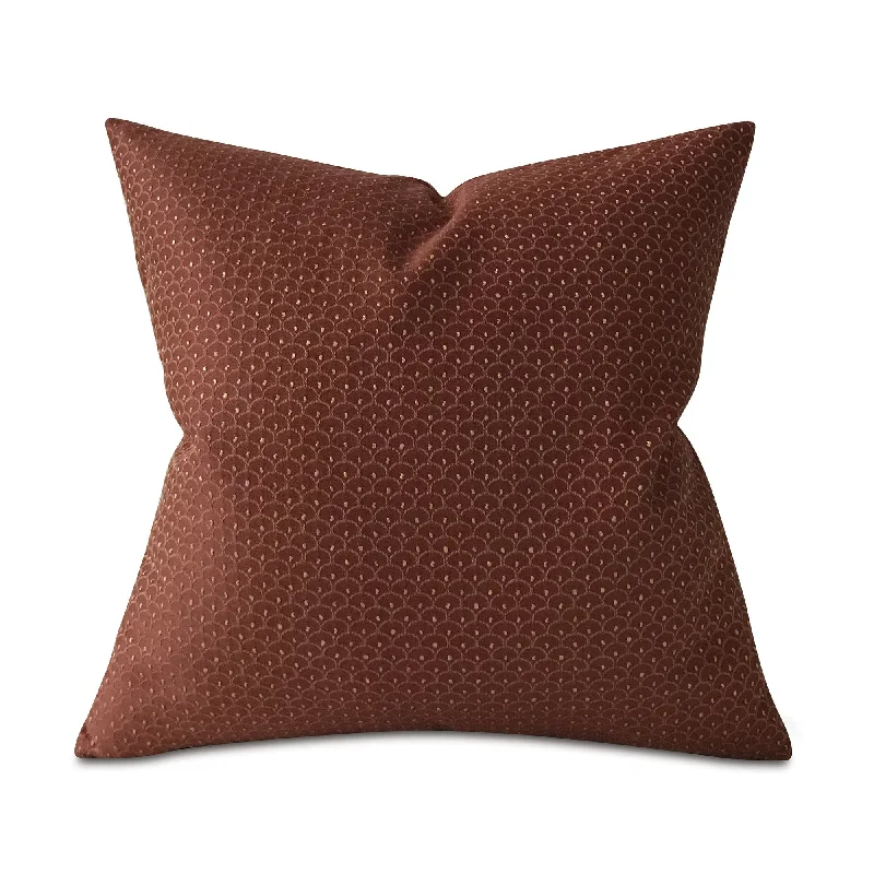 Burgundy and Gold French Geometric Throw Pillow Cover 22x22