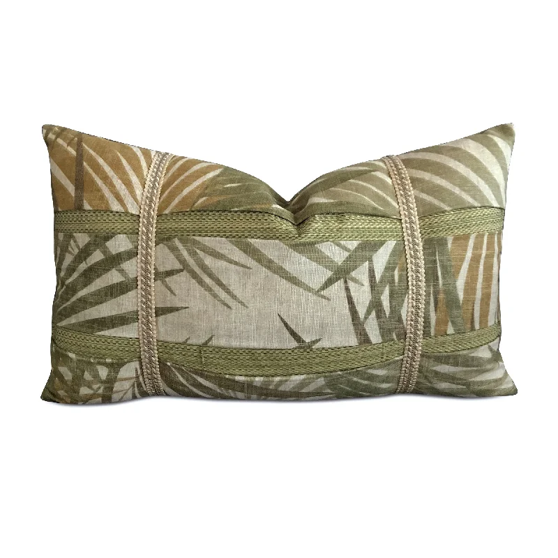 Augustus Gold Coast Tropical Leaf Lumbar Pillow Cover 13x22