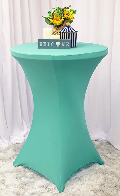 30"x42" Cocktail Spandex (220 GSM) Table Cover - Tiff Blue/Aqua Blue (1pc)