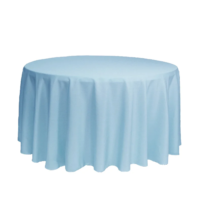 120 inch Polyester Round Tablecloth Light Blue